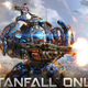 A promo image of Titanfall Online featuring a woman standing on a large mech.